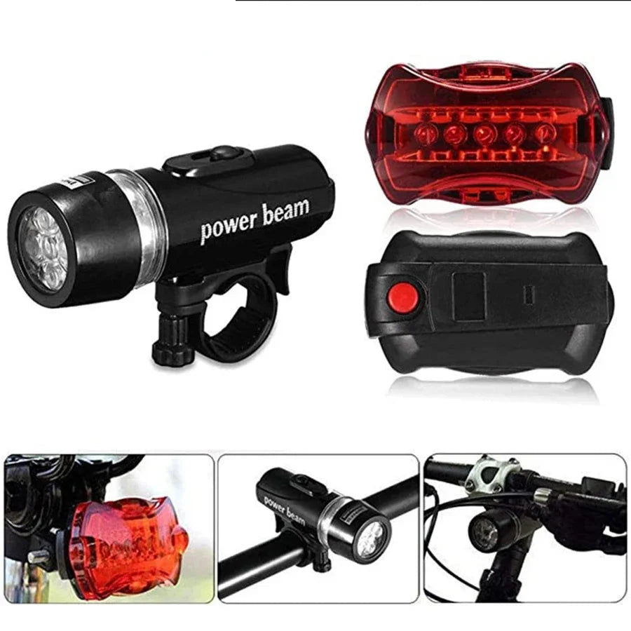 5 LED Bike Light Bicycle Front Back Light Set MTB Bicycle Headlight Butterfly Taillight Cycling Safety Warning Light Bike Lamp