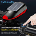Solar Bicycle Light with Horn LED Bike Front Lamp Headlight