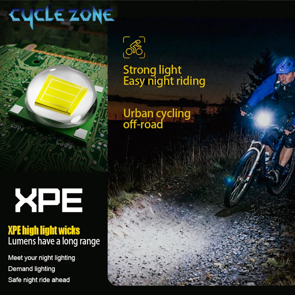 Solar Bicycle Light with Horn LED Bike Front Lamp Headlight