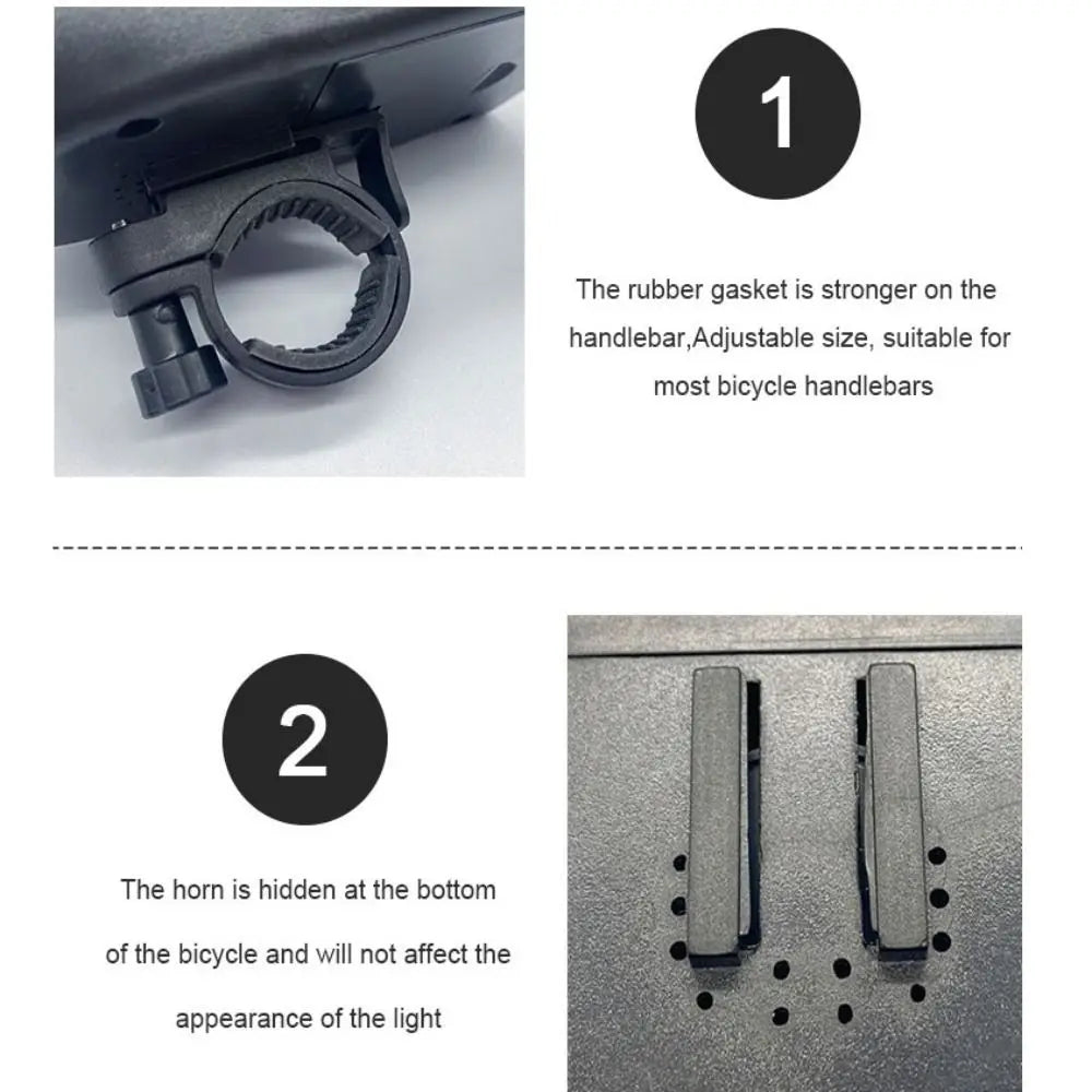 High Quality 3 LEDs Bicycle Horn Light Safety Light 2 in1 Bike Horns Adjustable with Horn Bike Bright Light Bicycle